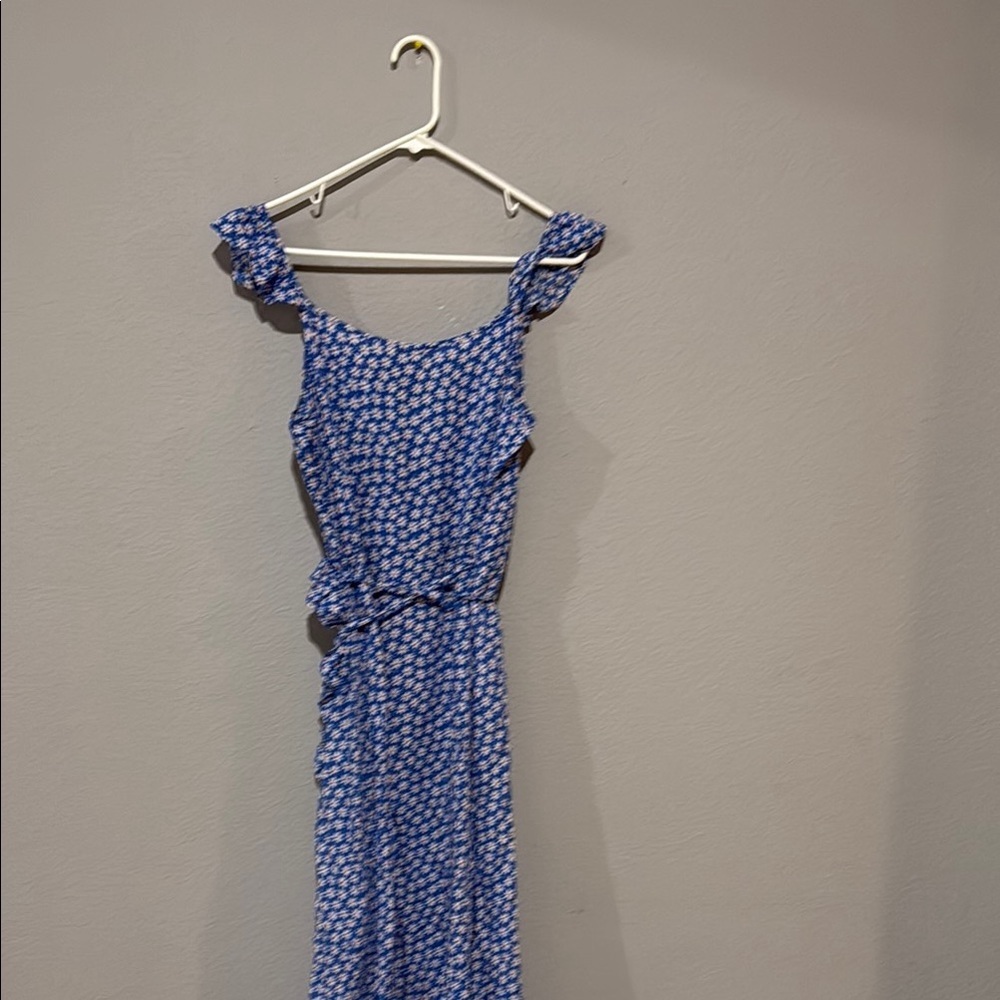 Madewell maxi Sz 2 Blue Floral mini daisy blue wrap Women's Dress - Picture 7 of 10